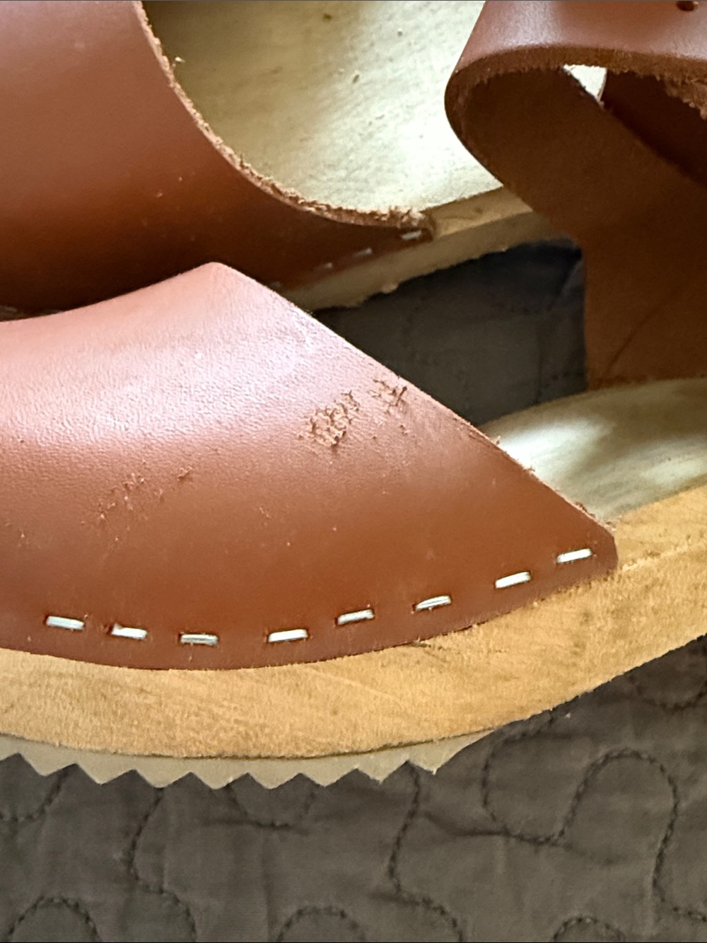 MIA Tan Leather Buckle Clogs - Picture 4 of 9